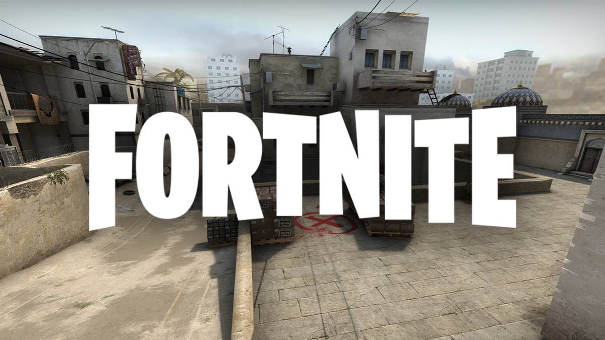 Dust 2 with Fortnite logo