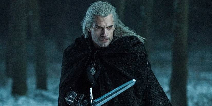 geralt of rivia witcher netflix swords screen