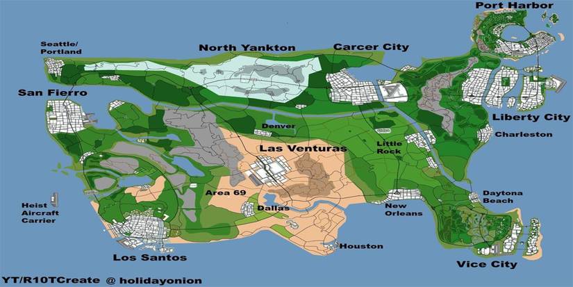 Fan-made map of GTA 6