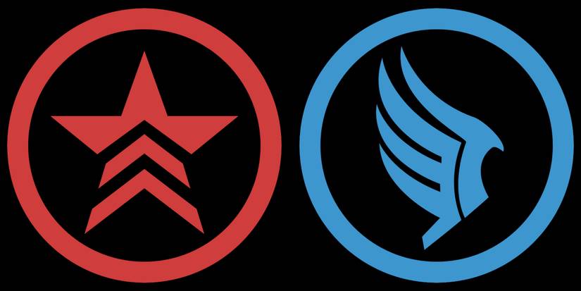 The Paragon and Renegade symbols from Mass Effect