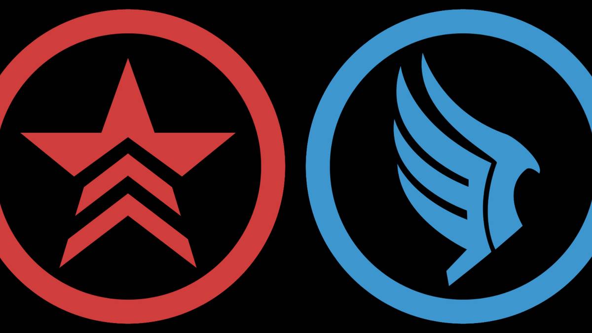 The Paragon and Renegade symbols from Mass Effect