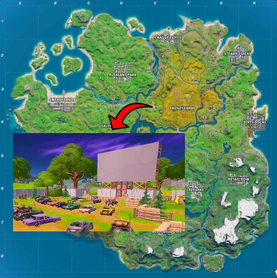 Fortnite Where to Find an Outdoor Movie Theater