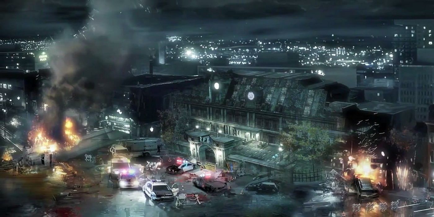 resident evil operation raccoon city - view of firey street