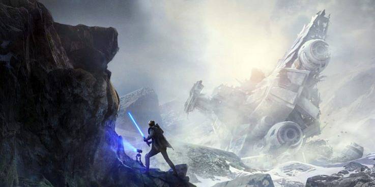 Star Wars Jedi Fallen Order Cal on snowy hill