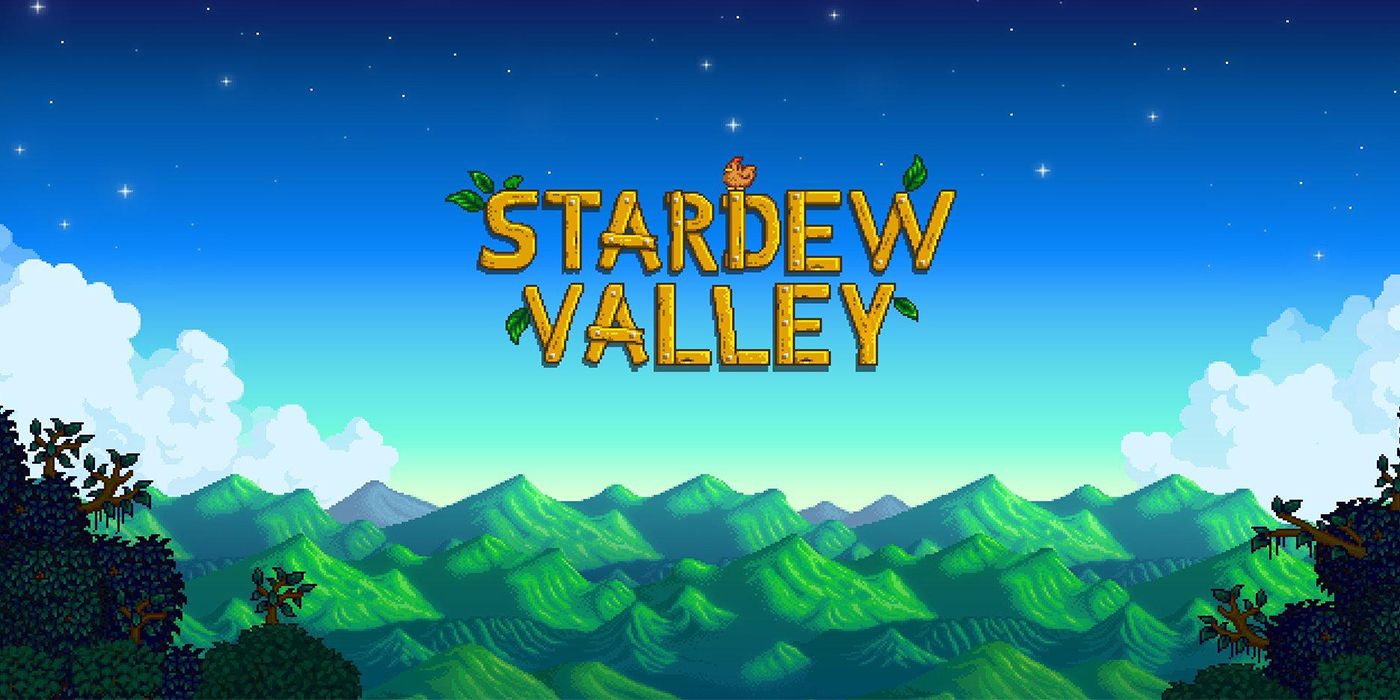 stardew valley title screen mountain range concernedape