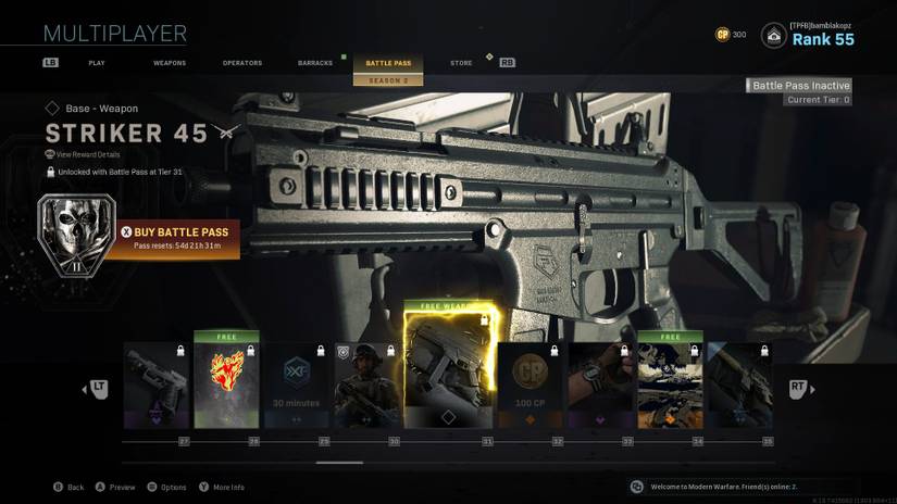 striker 45 battle pass weapon