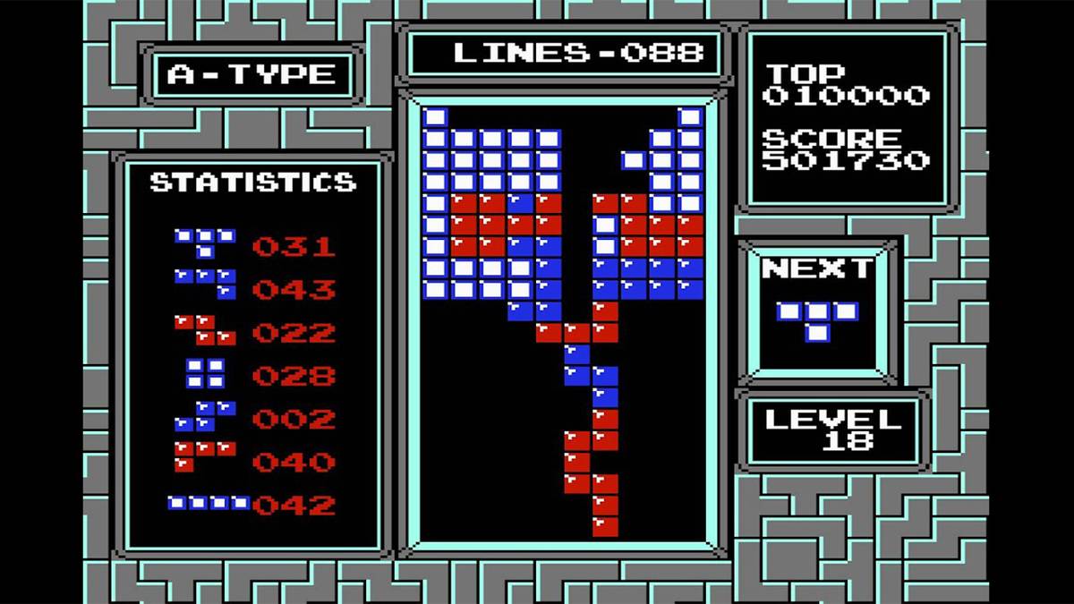 Tetris NES screen
