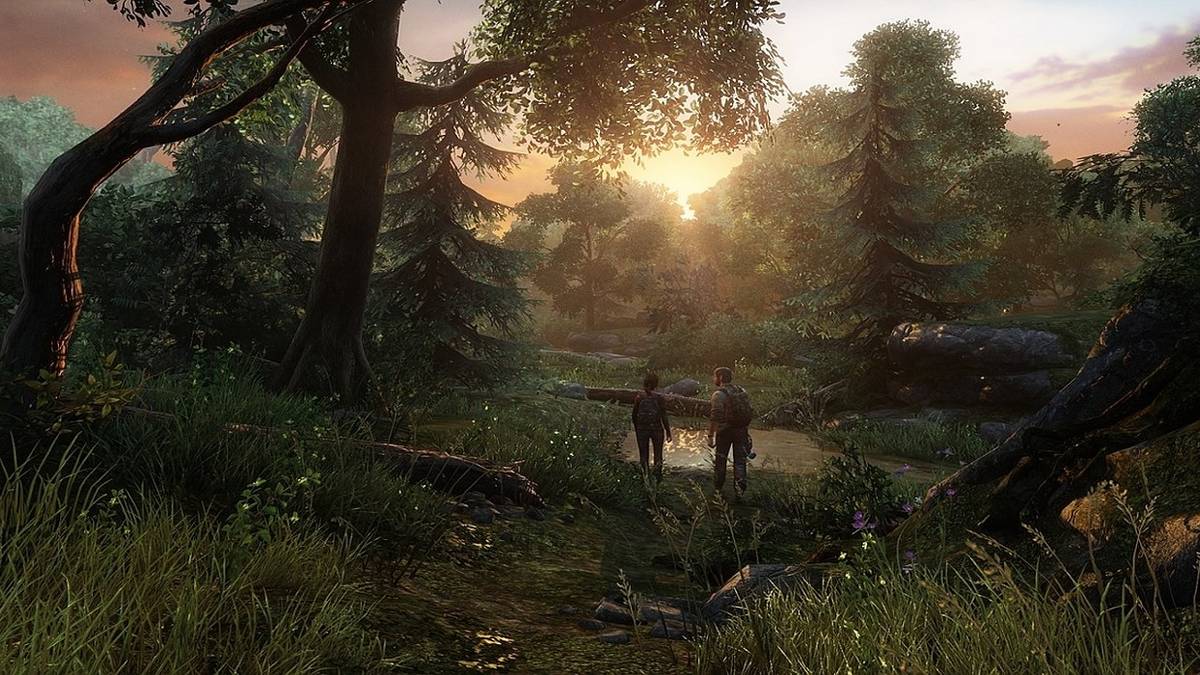 the last of us joel and ellie nature wallpaper