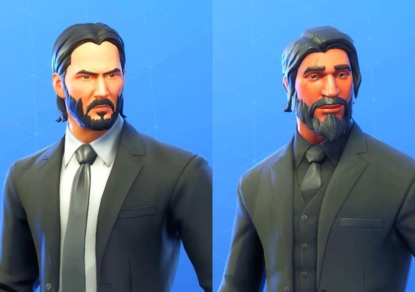2018 versus 2019 John Wick in Fortnite