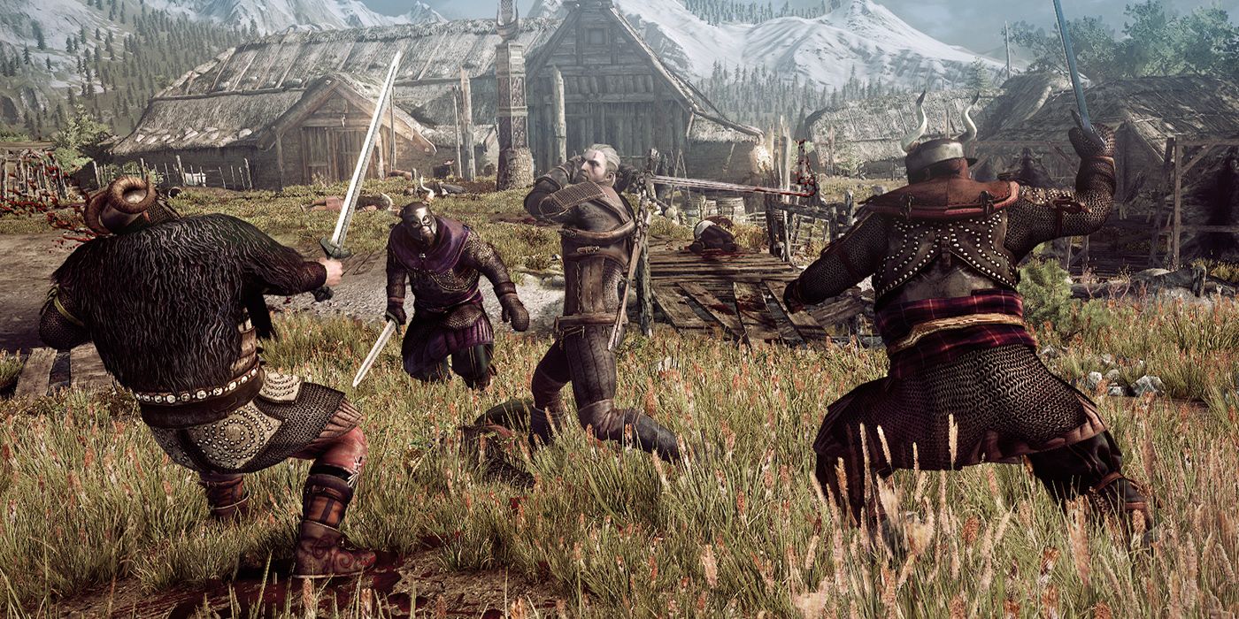 The Witcher 3: Geralt Being Attacked On All Sides