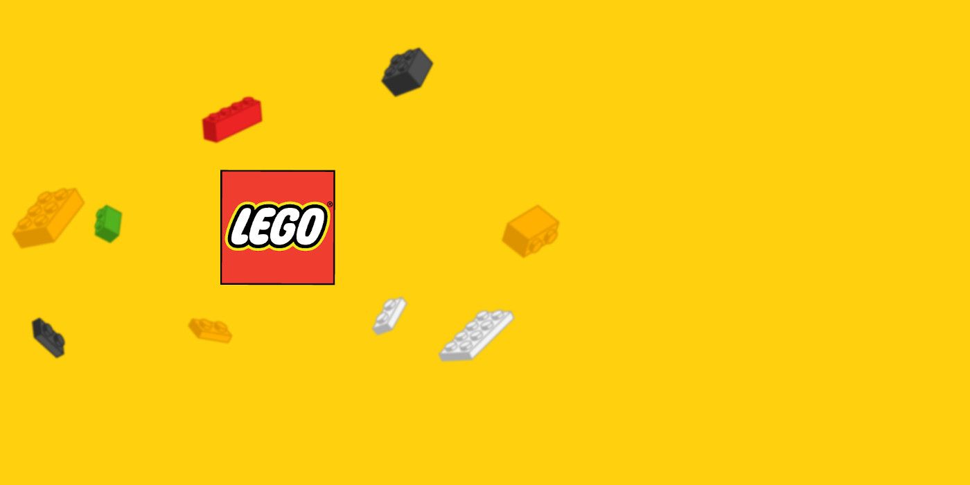 Legos on a yellow backrgound