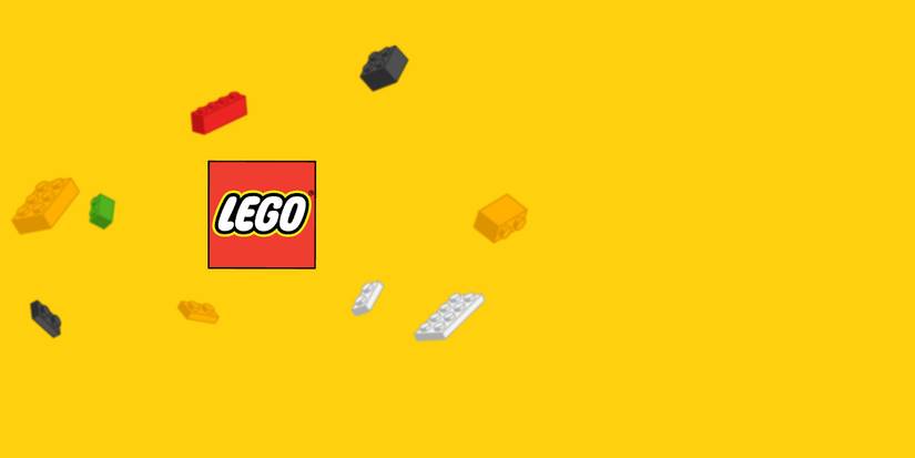 Legos on a yellow backrgound