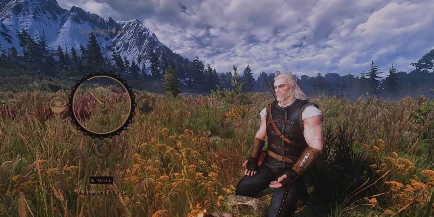 The Witcher 3: Meditating In An Open Field