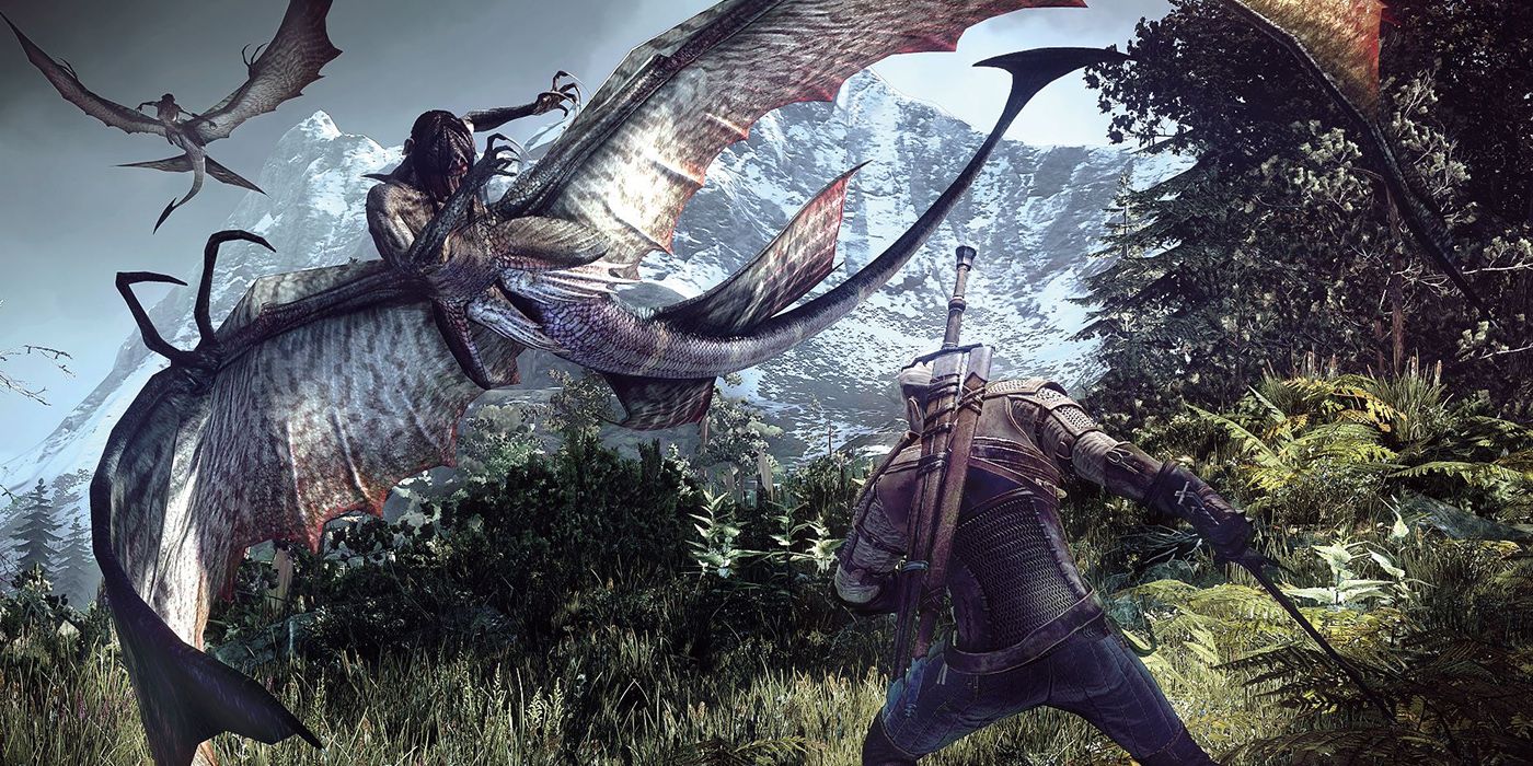 The Witcher 3: Geralt Fighting Some Harpies &amp; Sirens