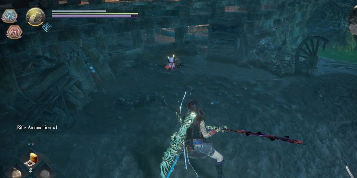 Encountering a purple kodama, also called a sudama, in Nioh 2