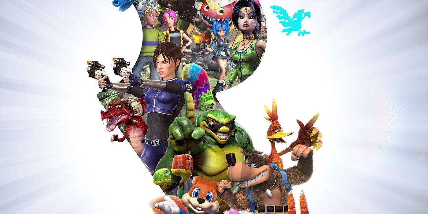 Rare Replay front cover with a variety of gaming characters