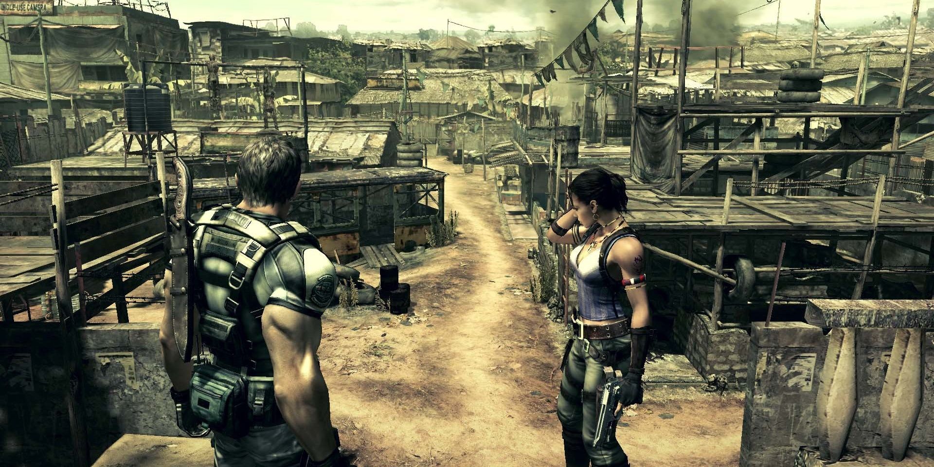 Resident Evil 5 first chapter village battle