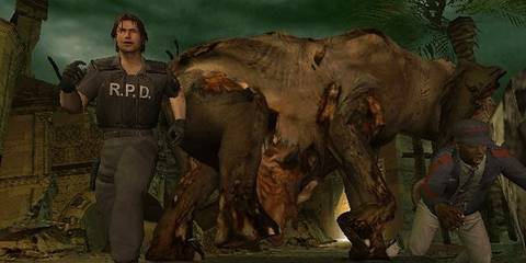 Character running towards screen