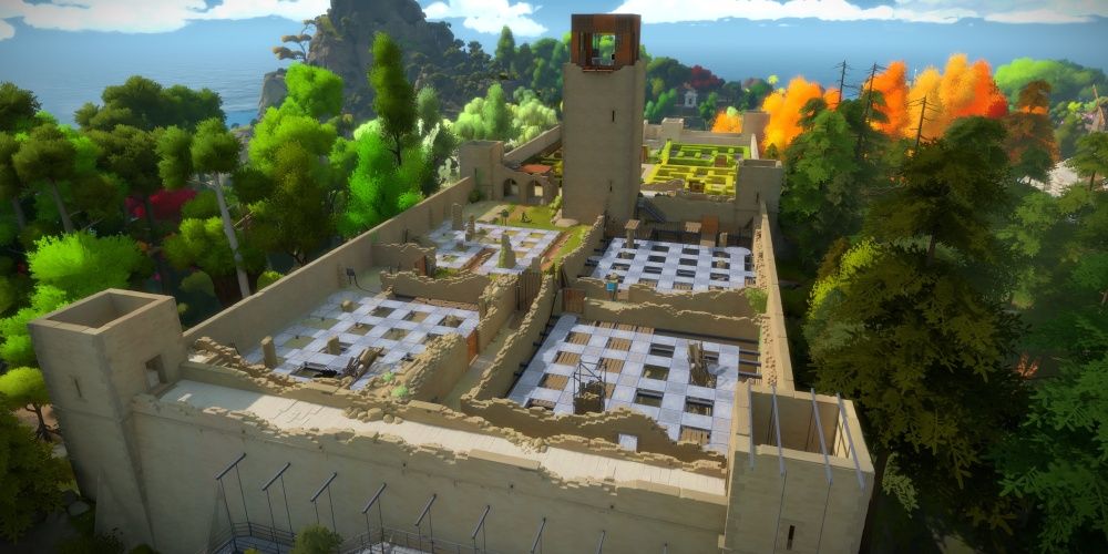 The Witness Overhead Screenshot Of A Puzzle