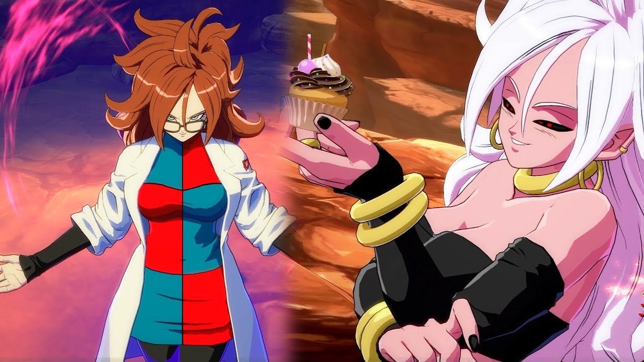 Android 21 human and majin forms dbfz wide