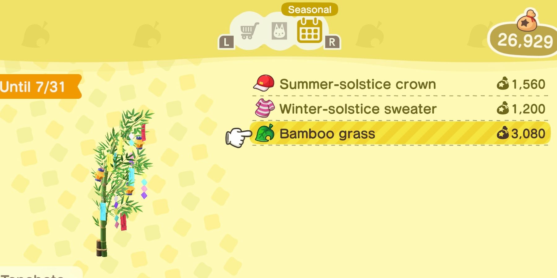 Animal Crossing New Horizons Vendor Tab