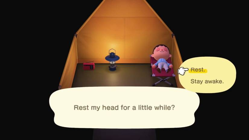animal crossing new horizons sleeping
