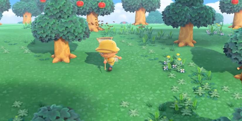 animal crossing new horizons wasps attacking player running