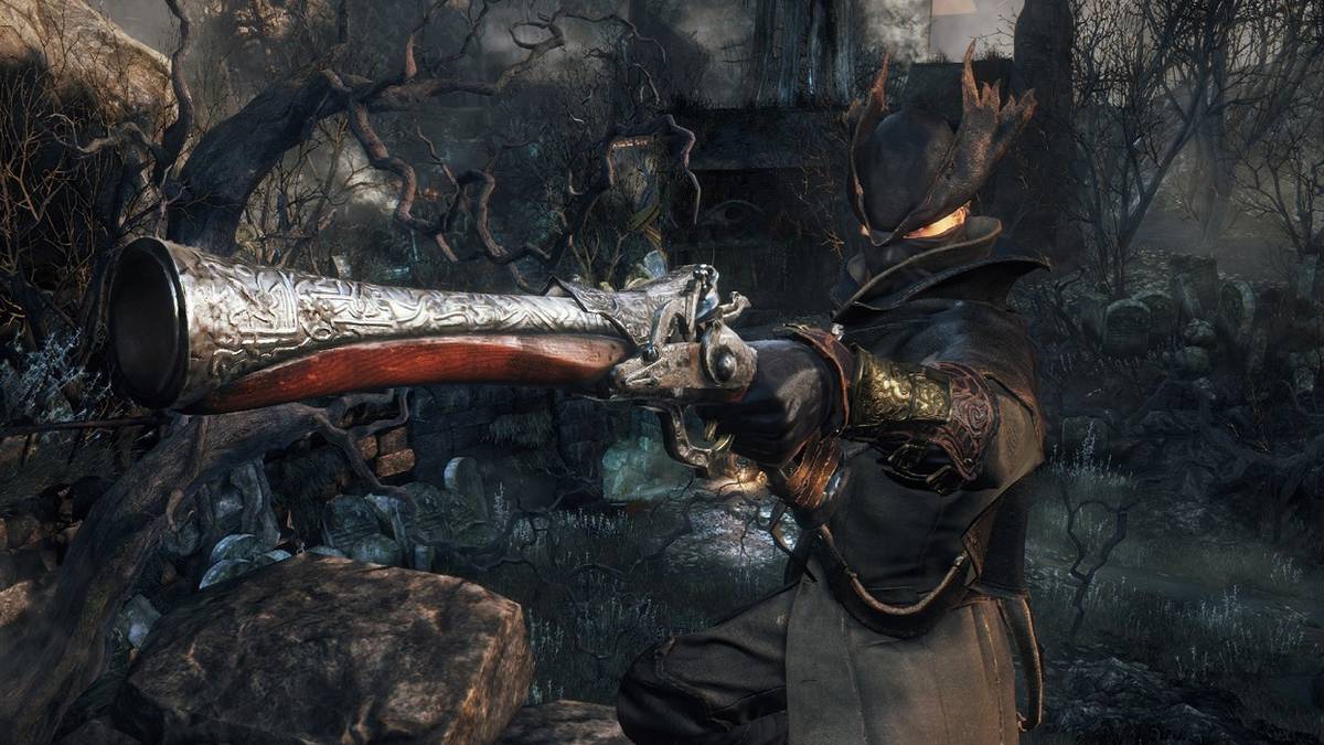 Bloodborne hunter with pistol