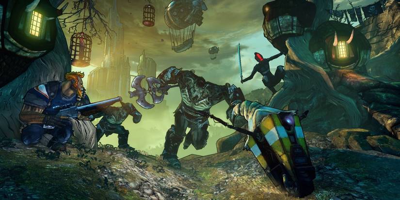 assault on dragon keep campaign with Claptrap being chased by orcs and baddies