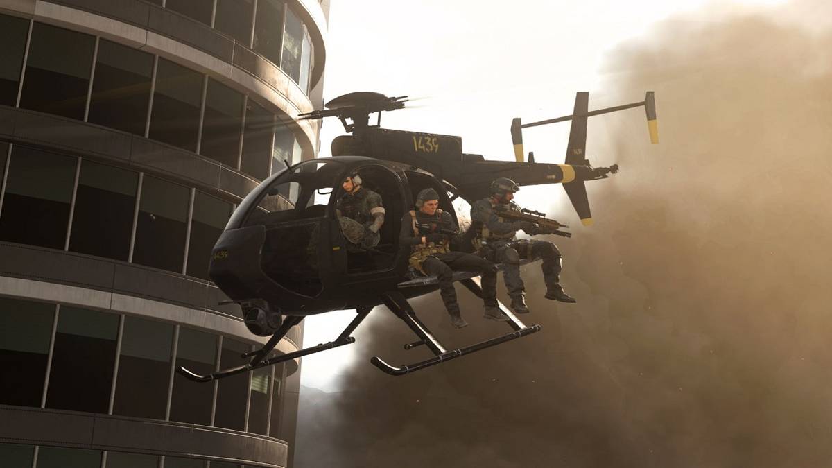 call of duty warzone official screenshot of helicopter squad