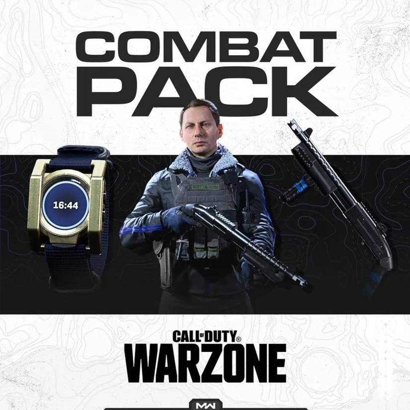 call of duty warzone, combat pack, advertisement with contents