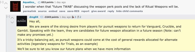 dmg response to pursuit weapons