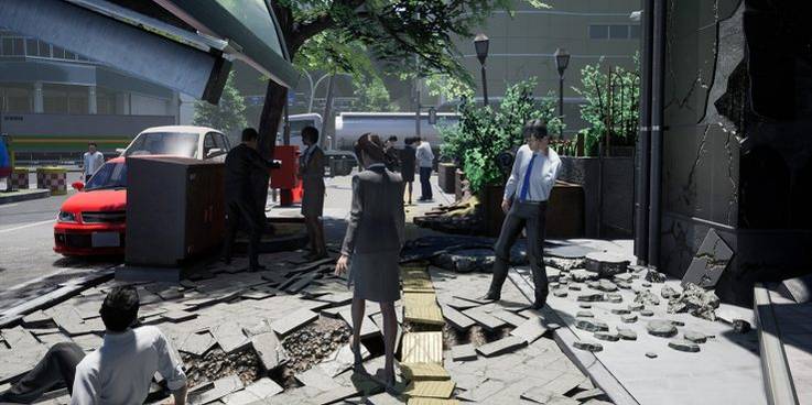People standing in street in Disaster Report 4