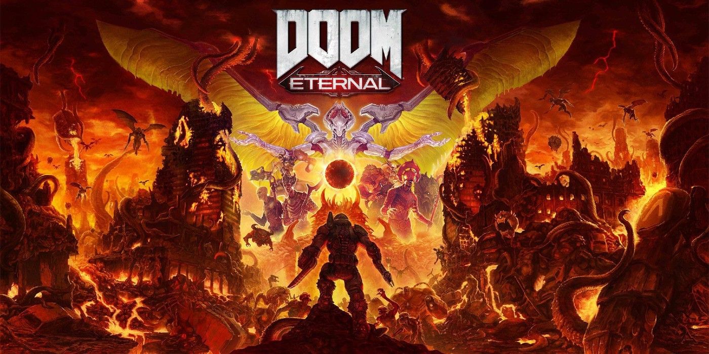 doom eternal cover art with logo