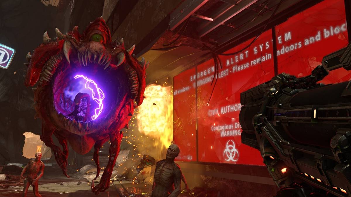 fighting a cacodemon