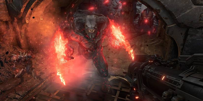 doom eternal flaming armed demon