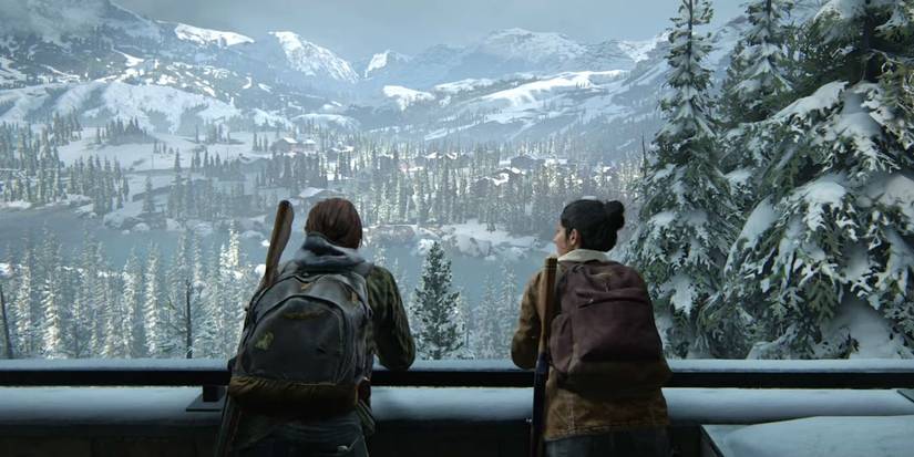 Ellie and Dina winter The Last of Us 2 Header Wide
