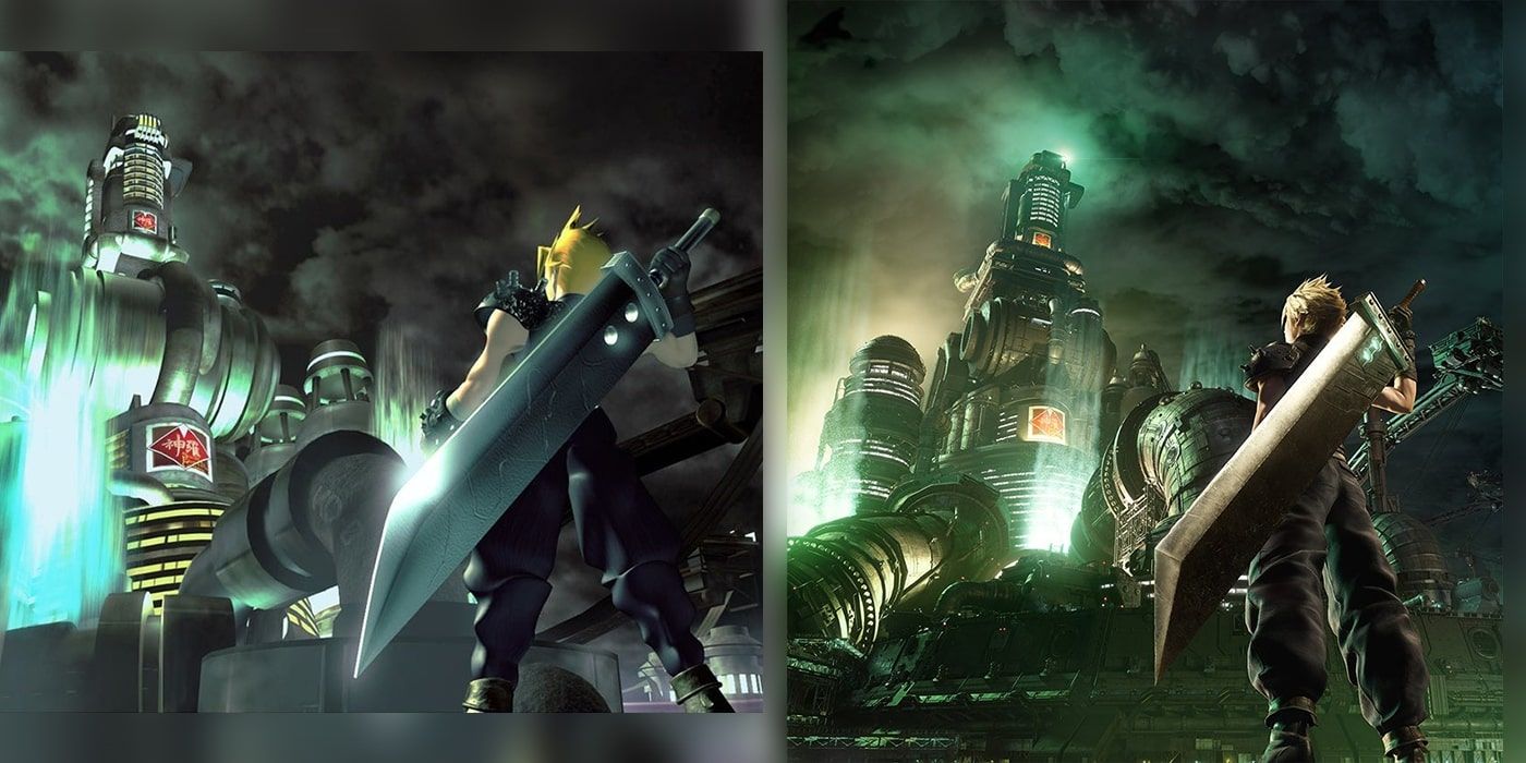 Final Fantasy 7 Remake Header Image compared to original