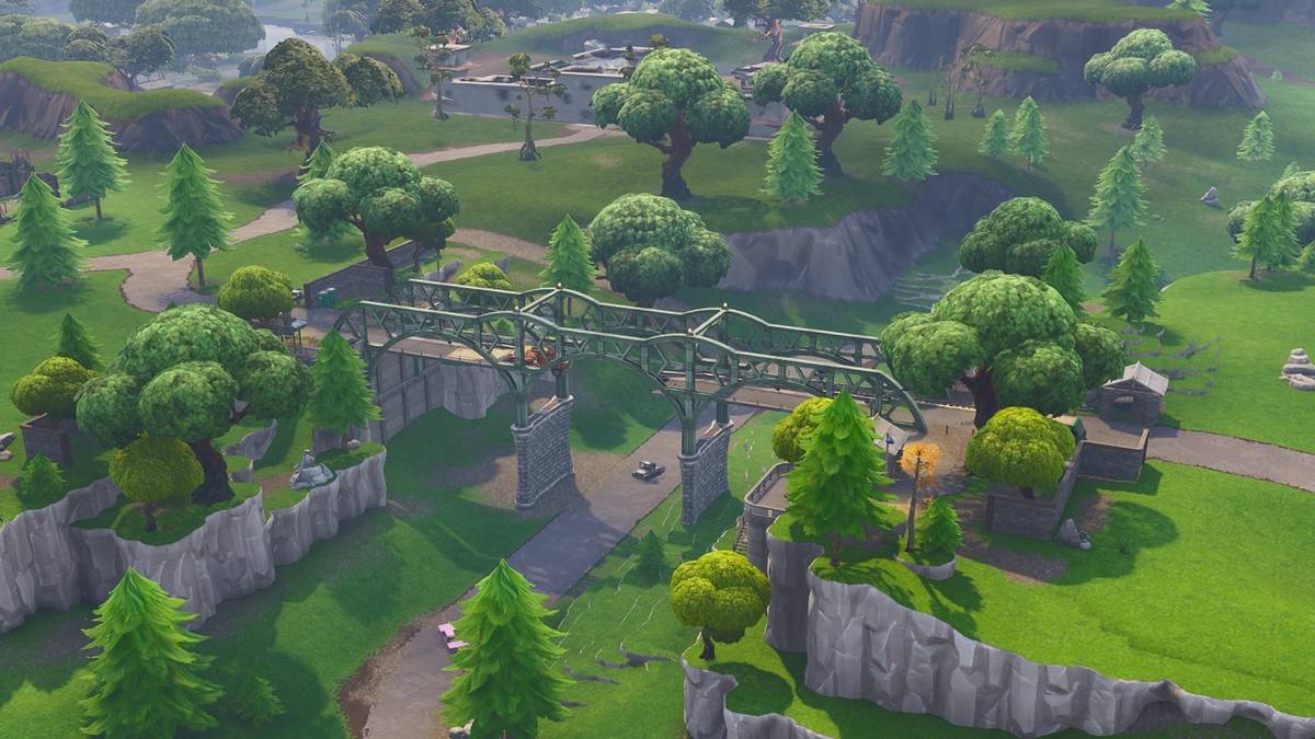 fortnite screenshot of the green steel bridge landmark