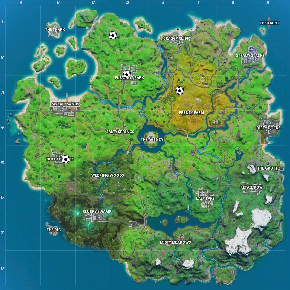fortnite meowscles challenge week 5 soccer ball locations epic games