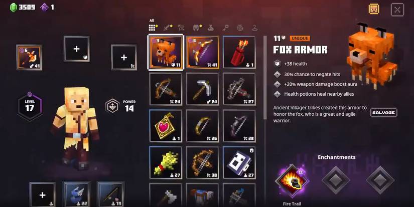 fox armor minecraft dungeons