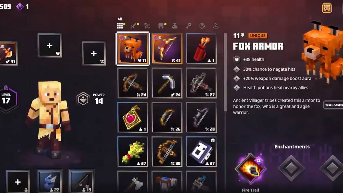 fox armor minecraft dungeons