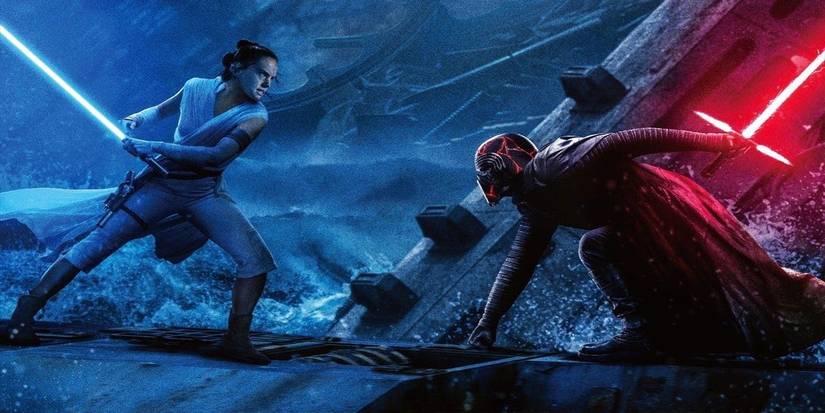 Rey fighting Kylo Renn