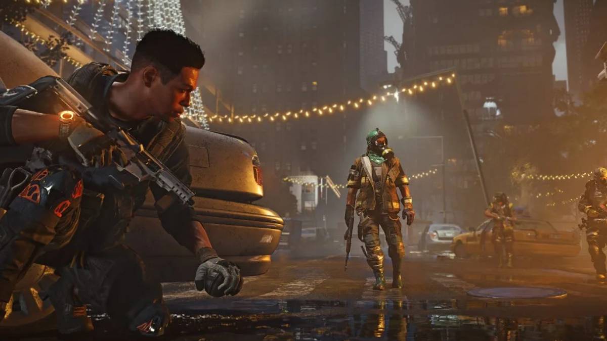 The Division Agent crouching