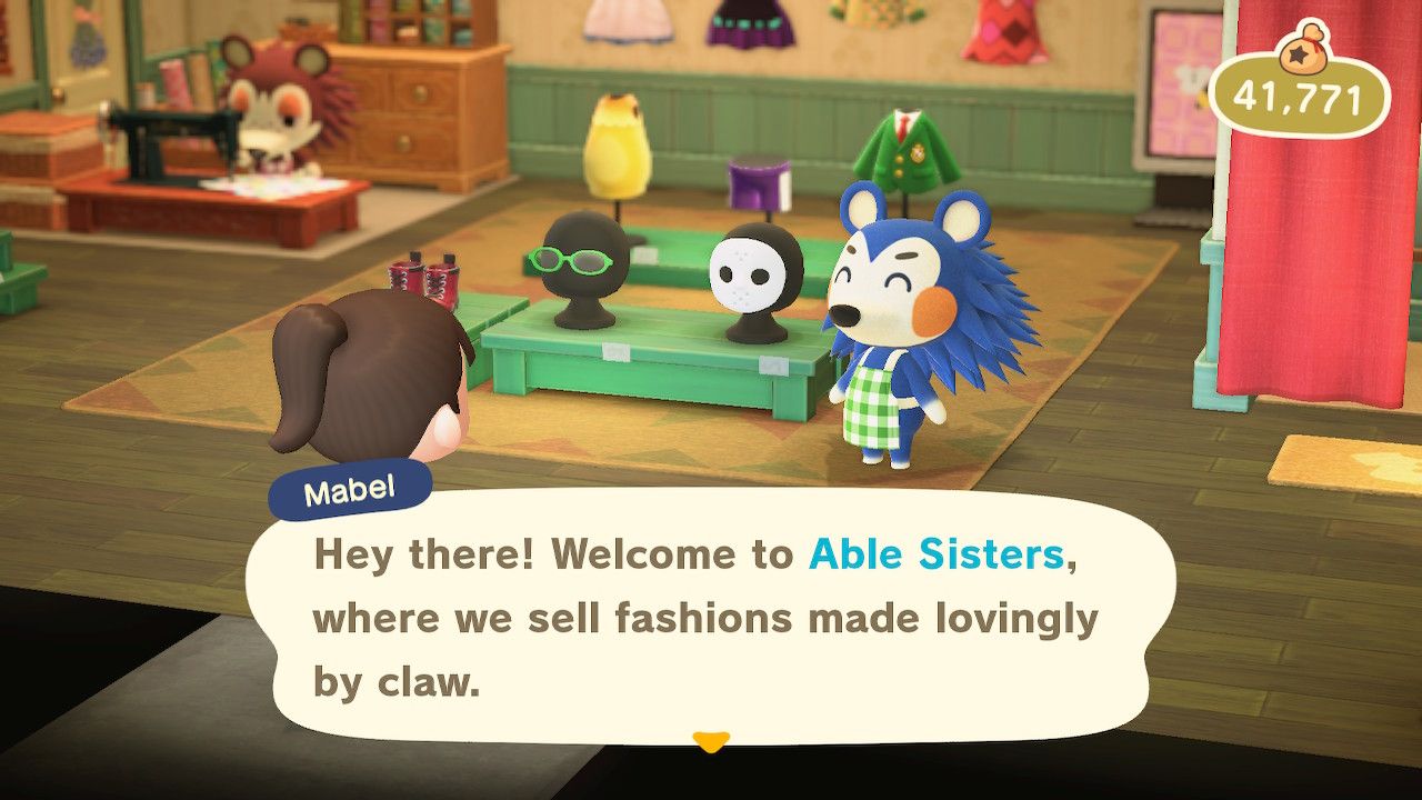 Animal Crossing New Horizons Able Sisters Shop Sable Mable