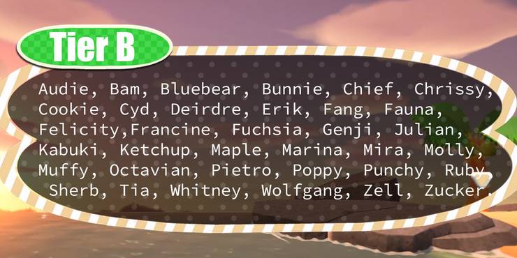 Animal Crossing New Horizon Villager Tier List Game Rant