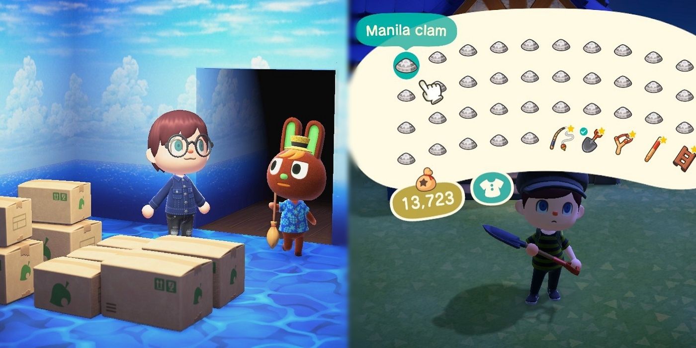 animal crossing new horizons fish bait manilla clams villager move out