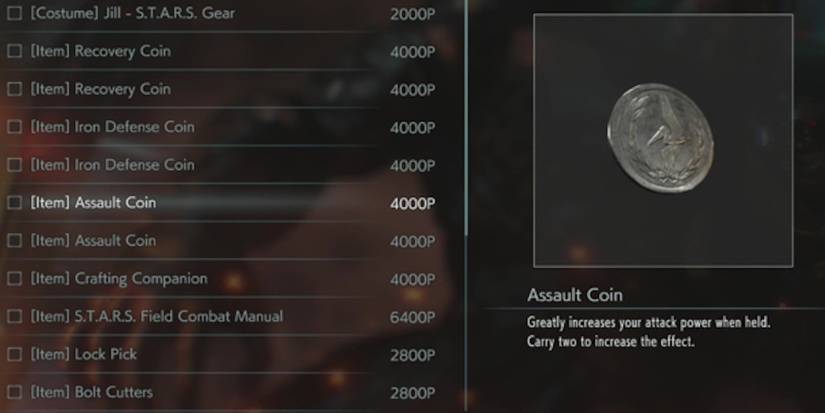 Assault coin resident evil copy