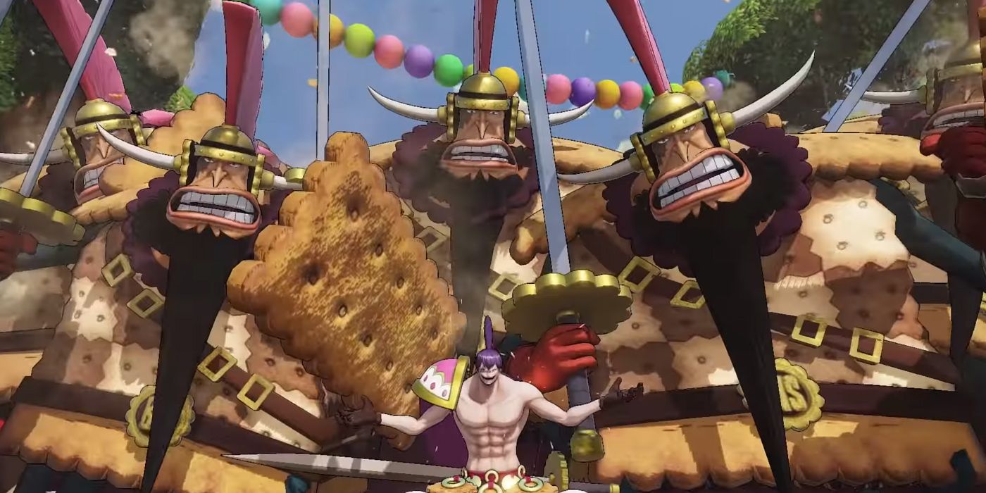 One Piece Pirate Warriors 4: Biscuit Cracker Summoning His Biscuit Warriors