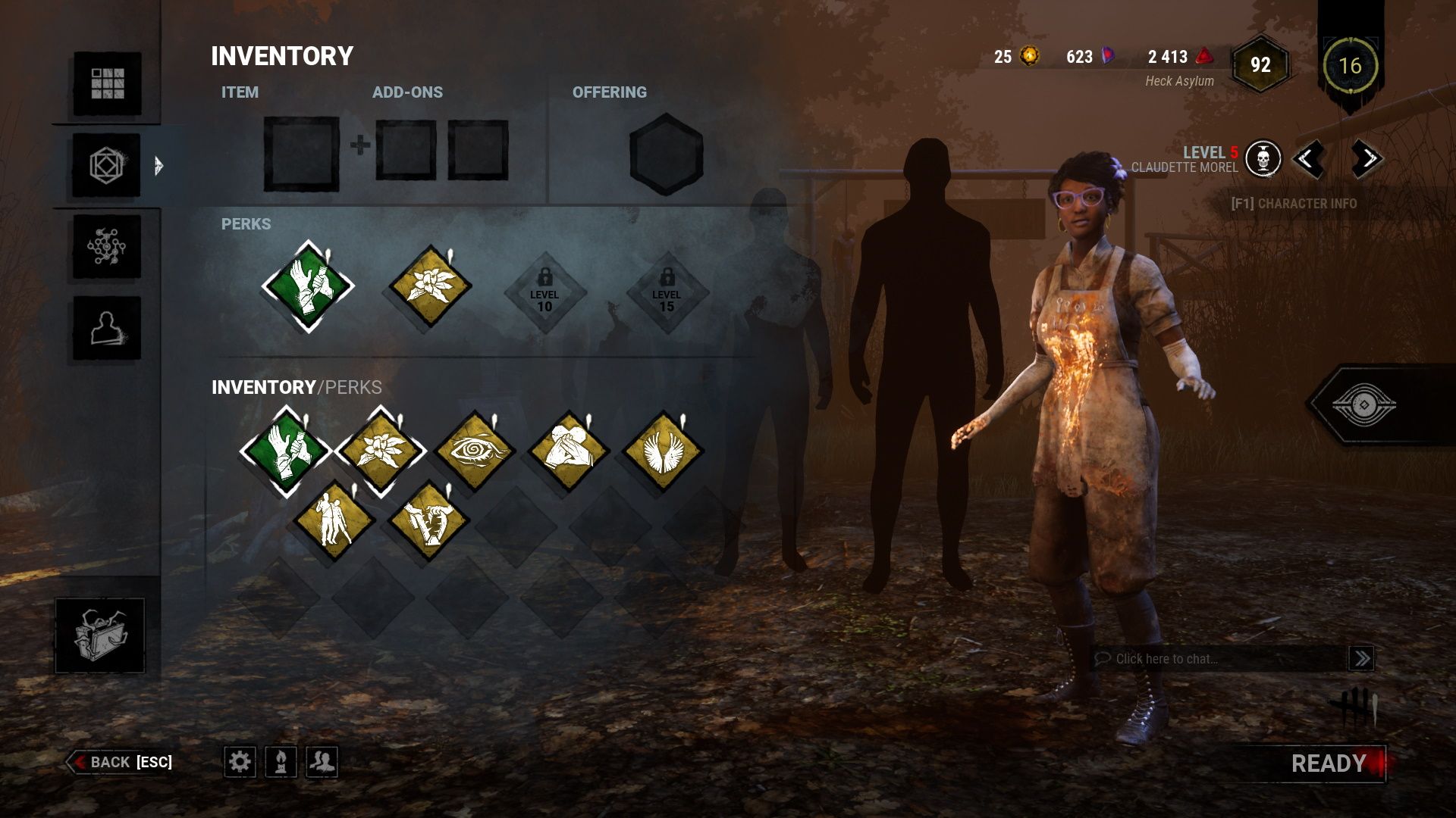 Dead by Daylight Claudette Loadout